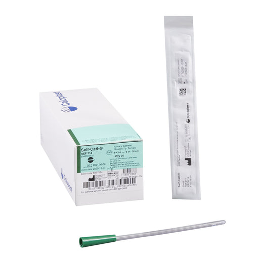 Self-Cath® Straight Tip Uncoated PVC 6" Urethral Catheter - Box of 30 - Medical Supply Surplus
