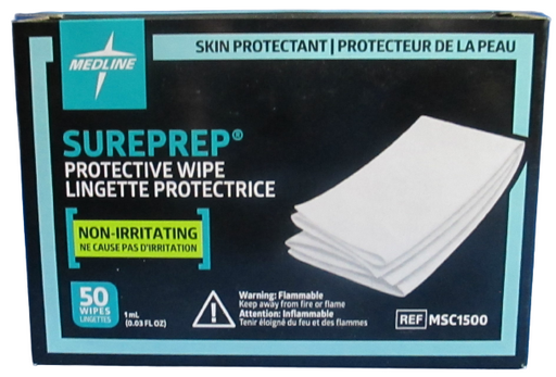 SurePrep Skin Protectant Wipe Box of 50 - MSC1500 - Medical Supply Surplus