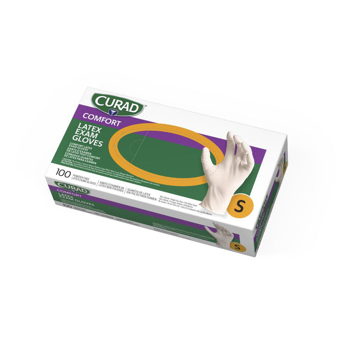 CURAD Powder-Free Textured Latex Exam Gloves -10 boxes/Case - Medical Supply Surplus