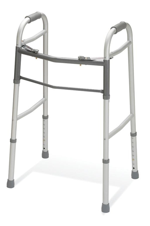 Two-Button Folding Walker without Wheels - Medical Supply Surplus