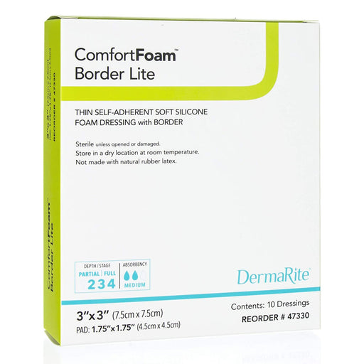 ComfortFoam™ Border Lite 3 x 3 Inch Foam Dressing - 47330 - Medical Supply Surplus