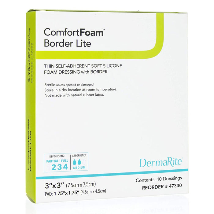 ComfortFoam™ Border Lite 3 x 3 Inch Foam Dressing - 47330 - Medical Supply Surplus