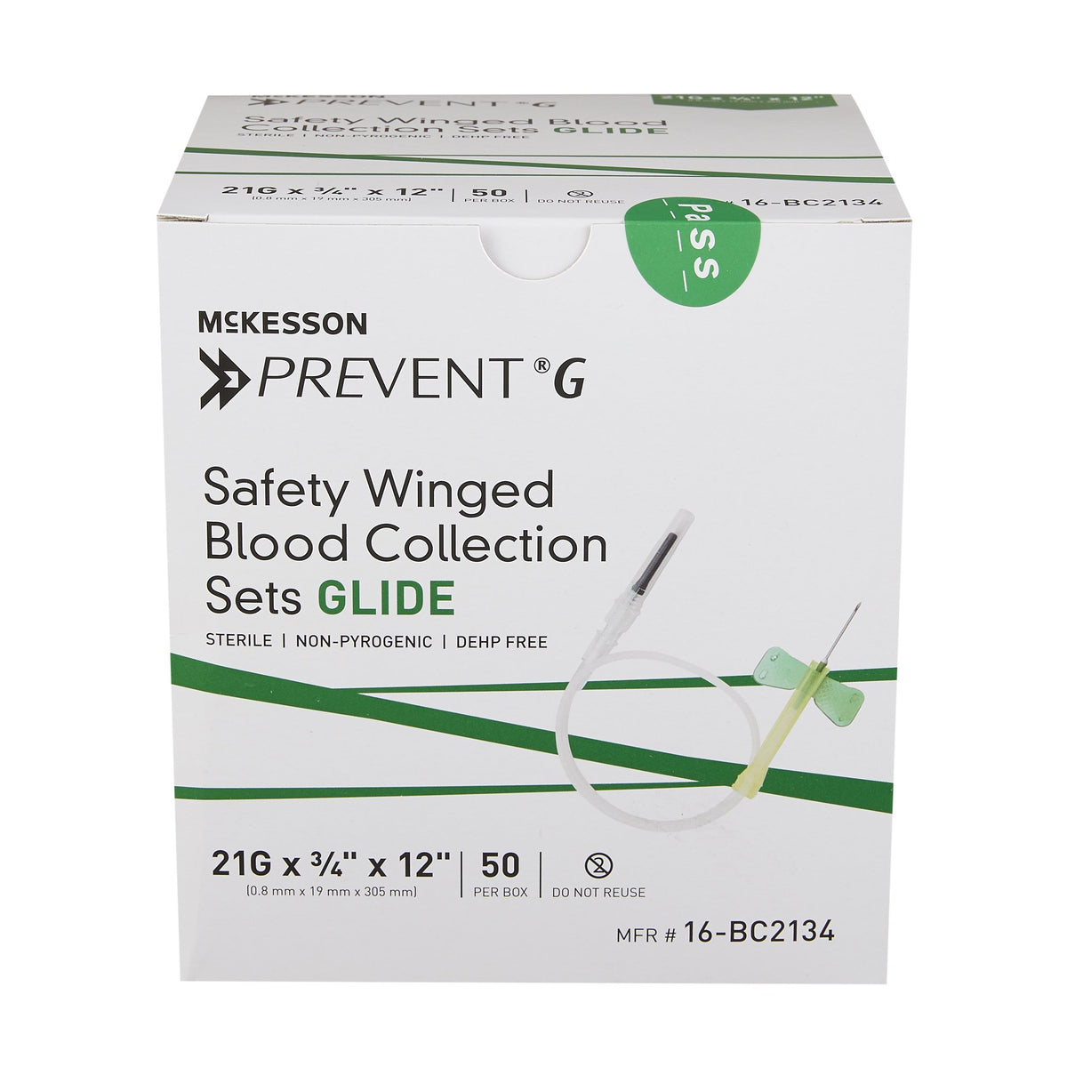 Prevent® G Blood Collection Set 21 Gauge 3/4 Inch Blood Collection Set ...