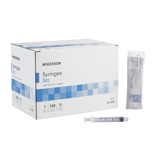 McKesson Luer Lock Syringe 3cc Sterile - 16-S3C - Medical Supply Surplus