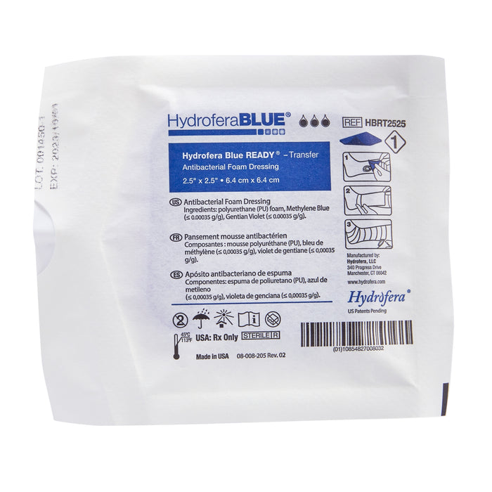 Hydrofera BLUE® READY-Transfer Antibacterial Foam Dressing 2-1/2" X 2-1/2" - Medical Supply Surplus