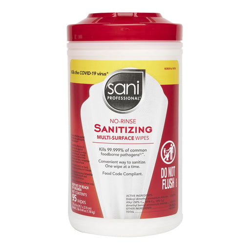 Sani Professional® No-Rinse Sanitizing Wipes - Case of 6 - P56784 - Medical Supply Surplus