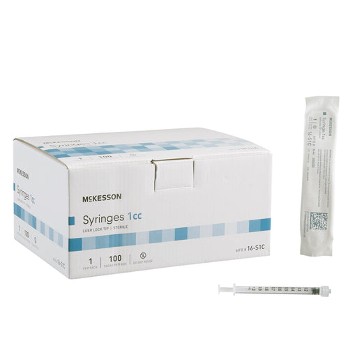 McKesson Luer Lock Syringe 1cc Sterile - 16-S1C - Medical Supply Surplus