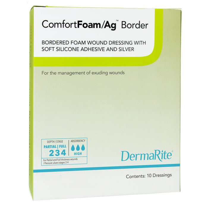 ComfortFoam/AG™ Border 6 x 6 Inch Foam Dressing - 48660 - Medical Supply Surplus