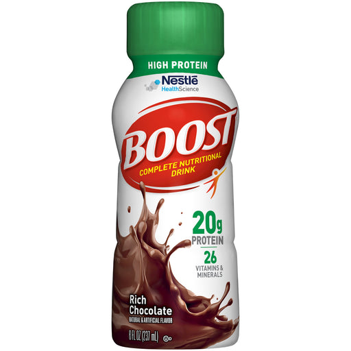 Boost® High Protein Rich Chocolate Nutritional Drink 8oz - Case of 24 - Medical Supply Surplus