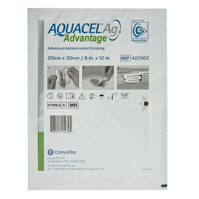 Aquacel® Ag Advantage™ Wound Dressing 8" x 12" - 422302 - Medical Supply Surplus