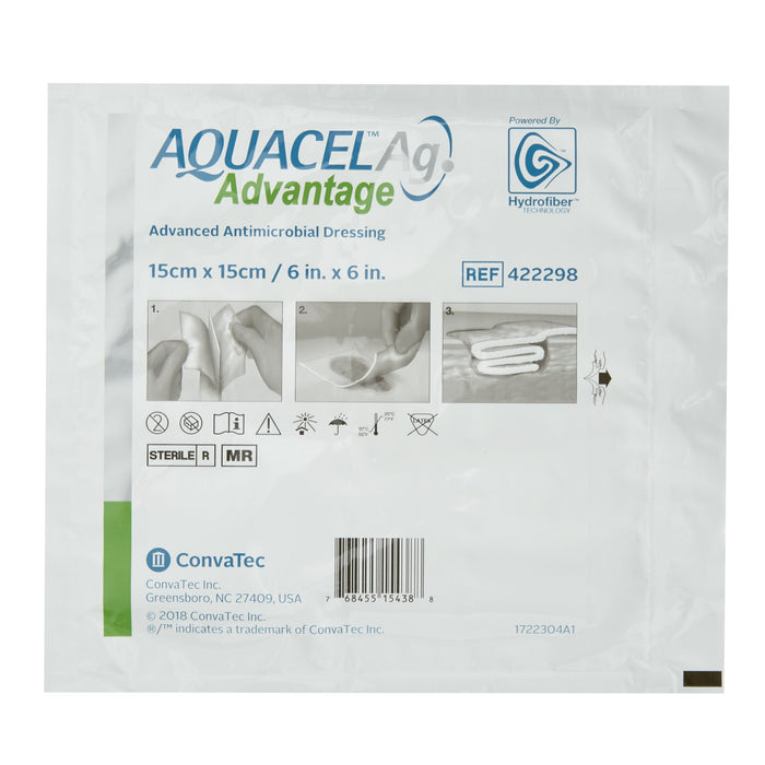 Aquacel® Ag Advantage™  Wound Dressing 6" x 6" - 422298