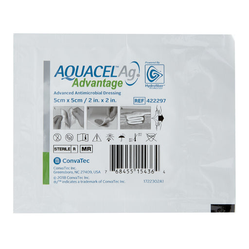Aquacel® Ag Advantage™Wound Dressing 2" x 2" - 422297 - Medical Supply Surplus