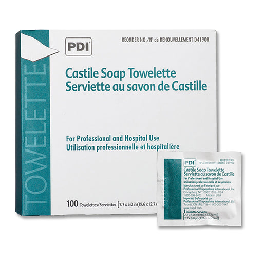 PDI® Castile Soap Towelettes - 100/Box (D41900) - Medical Supply Surplus