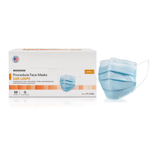 Mckesson™ Level 3 Procedure Mask with Earloops - 91-3104 - Medical Supply Surplus