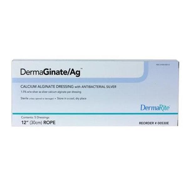 DermaGinate/AG™ 12" Calcium Alginate Rope Dressing - Box of 5 - Medical Supply Surplus