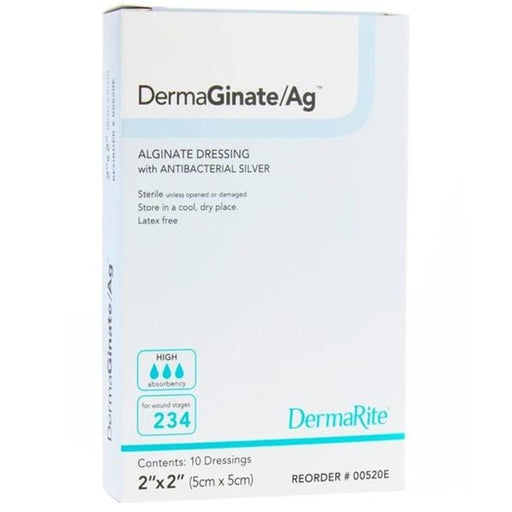DermaGinate/AG™ 2" x 2" Calcium Alginate Dressing - Box of 10 - Medical Supply Surplus