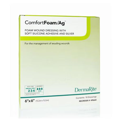ComfortFoam/AG™ 6 x 6 Inch Foam Dressing - 49660 - Medical Supply Surplus