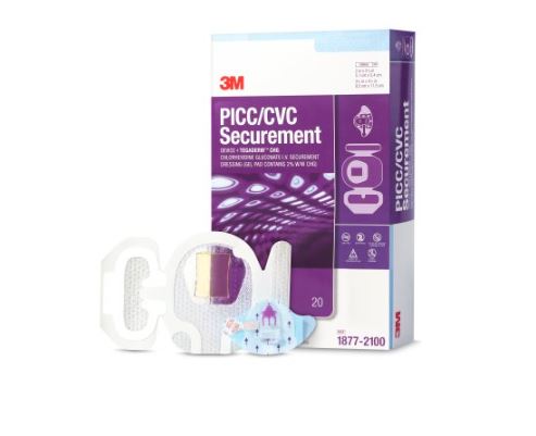 3M PICC/CVC Securement + Tegaderm™ with CHG IV Dressing 3-1/2 X 4-1/2 Inch - Medical Supply Surplus