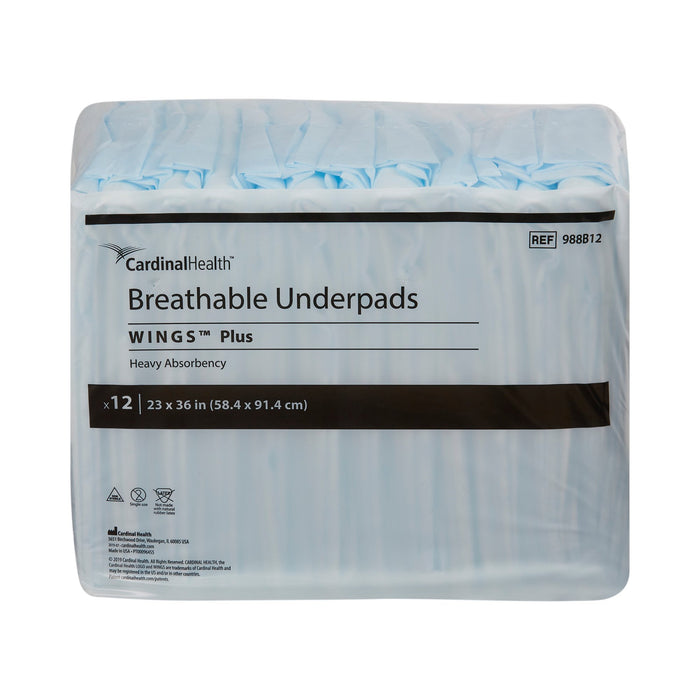 Wings™ Breathable Plus 23 X 36 Inch Disposable Underpads - Case of 60 - Medical Supply Surplus
