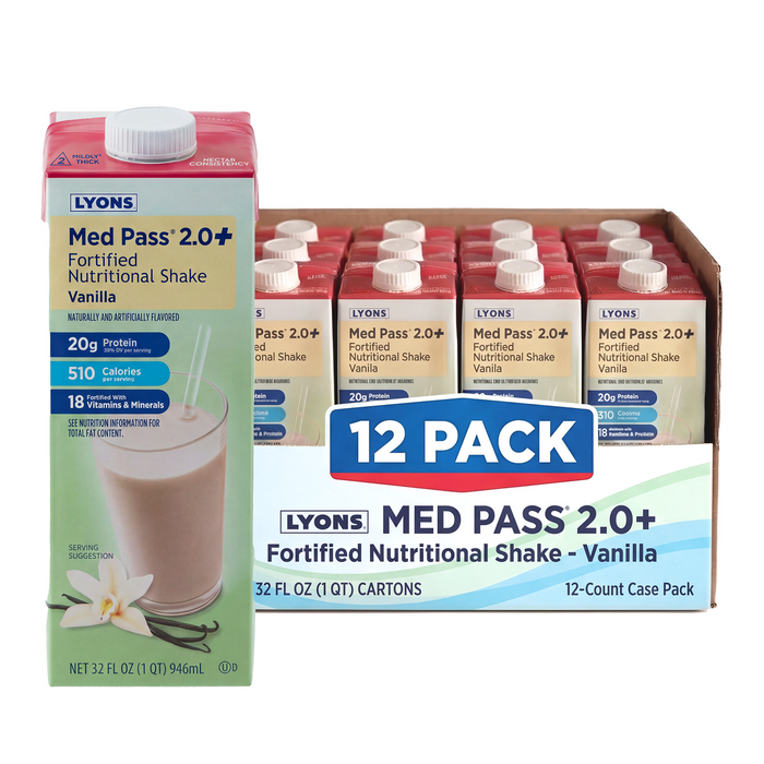 Med Pass® 2.0+ Vanilla Fortified Nutritional Shake - Case of 12