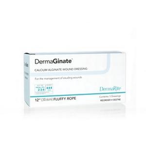 DermaGinate® 12" Fluffy Rope Calcium Alginate Dressing - Box of 5 - Medical Supply Surplus