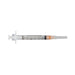 BD Integra 3 mL safety syringe with retractable needle detail