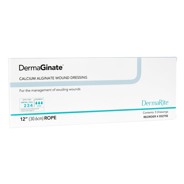 DermaGinate® 12" Rope Calcium Alginate Dressing - Box of 5 - Medical Supply Surplus