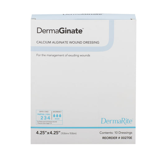 DermaGinate® 4.25 x 4.25 Calcium Alginate Dressing - Box of 10 - Medical Supply Surplus