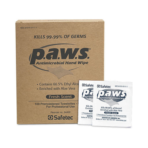 Paws Antimicrobial Hand Wipes- Box of 100 - 34400 - Medical Supply Surplus