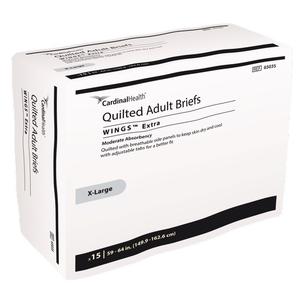 Wings™ Extra Quilted X-Large Adult Incontinence Brief - Case of 60 - 65035