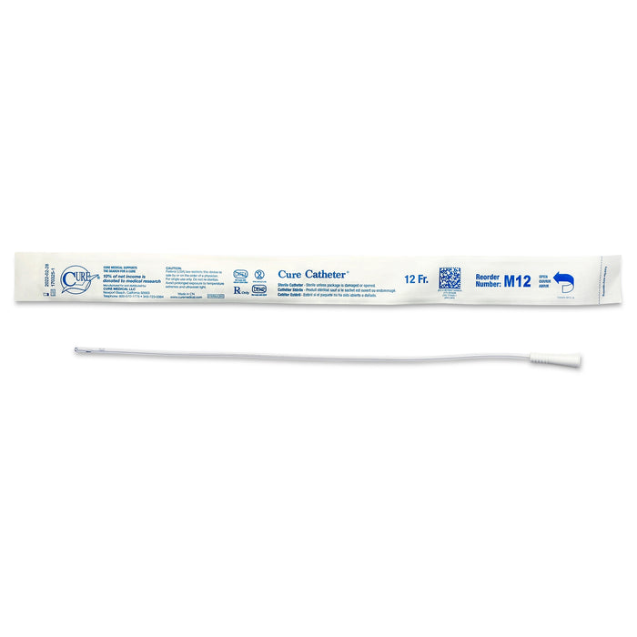 Cure Catheter® Straight Tip Uncoated PVC 16 Inch Urethral Catheter - Box of 30 - Medical Supply Surplus