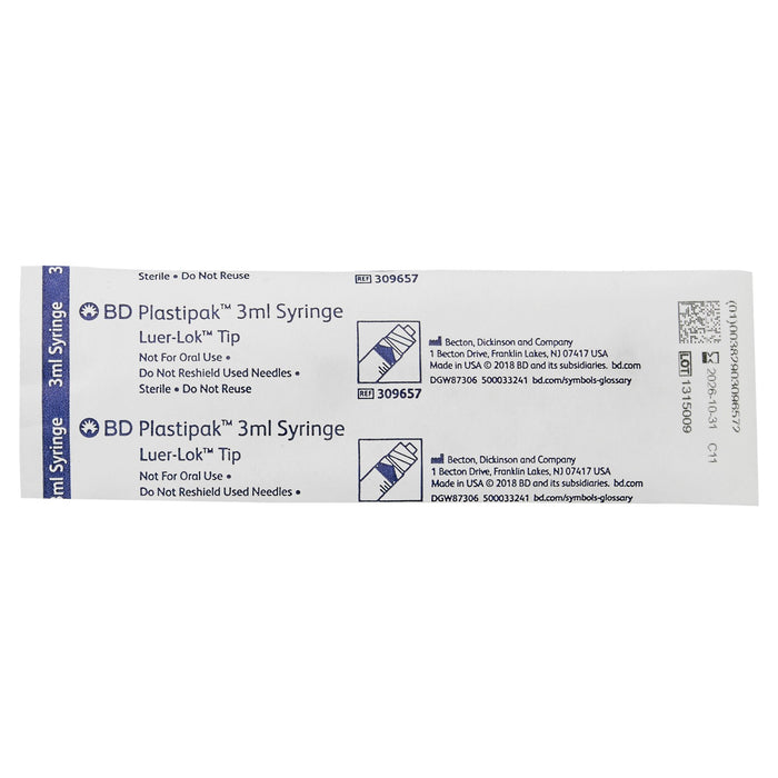BD PlastiPak Luer-Lok™ 3ML General Purpose Syringe - Medical Supply Surplus