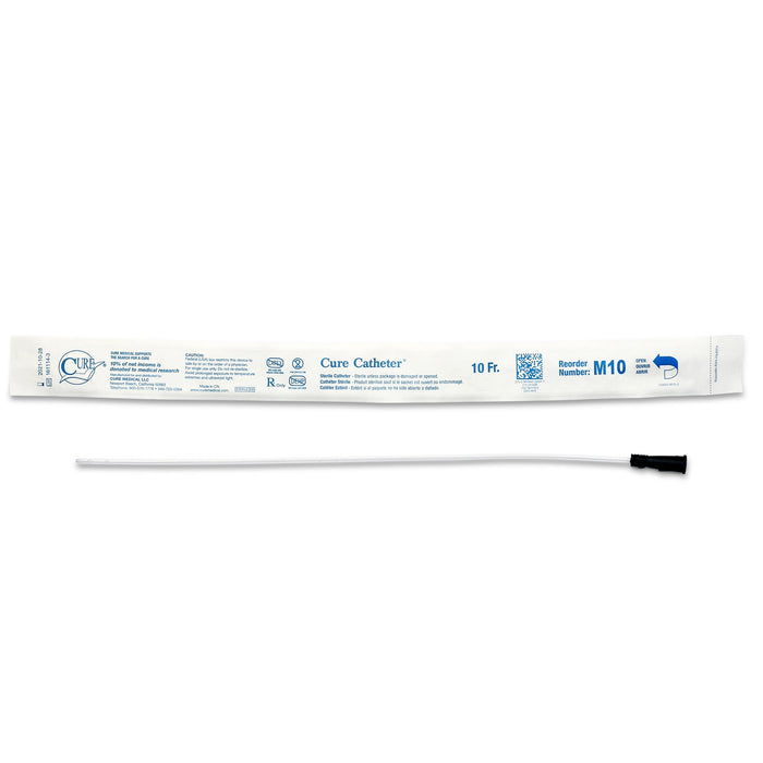 Cure Catheter® Straight Tip Uncoated PVC 16 Inch Urethral Catheter - Box of 30 - Medical Supply Surplus