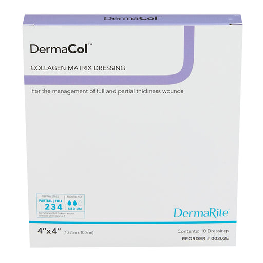 DermaCol™ 4 X 4 Collagen Matrix Dressing - Box of 10 - Medical Supply Surplus