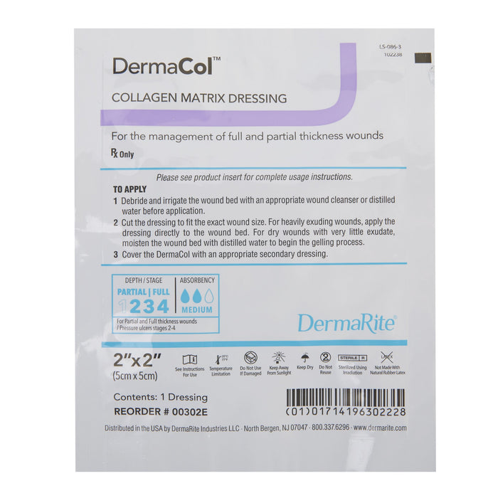 DermaCol™ 2 X 2 Collagen Matrix Dressing - Box of 10 - Medical Supply Surplus