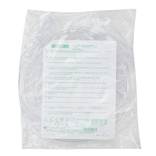 Soft Adult Nasal Cannula Curved Prong / NonFlared Tip - Case of 50 - 16SOFT-7-50 - Medical Supply Surplus