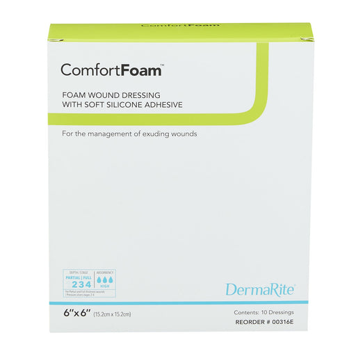 ComfortFoam™ 6 x 6 Inch Foam Dressing - 00316E - Medical Supply Surplus