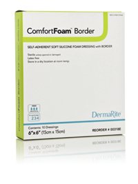 DermaRite® ComfortFoam™ Border 6 X 6 Inch Foam Dressing - 00318E - Medical Supply Surplus