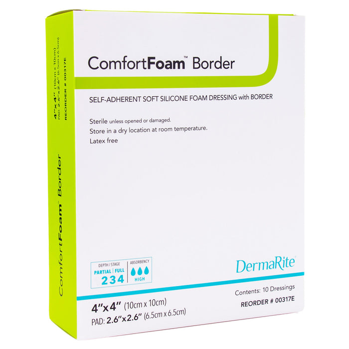 DermaRite® ComfortFoam™ Border 4 X 4 Inch Foam Dressing - 00317E - Medical Supply Surplus