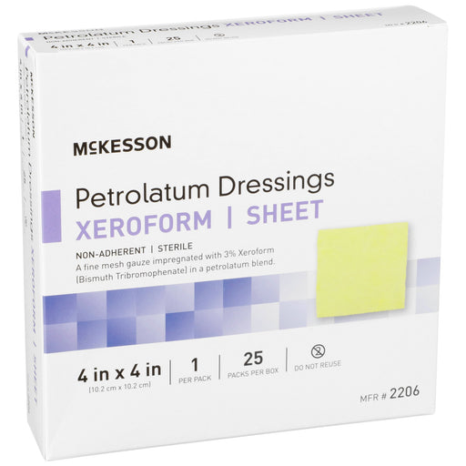 McKesson Xeroform™ Petrolatum Impregnated Dressing 4"x 4" - 2206 - Medical Supply Surplus