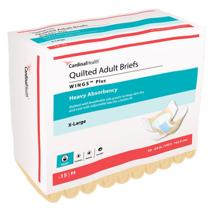 Wings™ Plus Quilted X-Large Adult Incontinence Brief - Case of 60- 66035