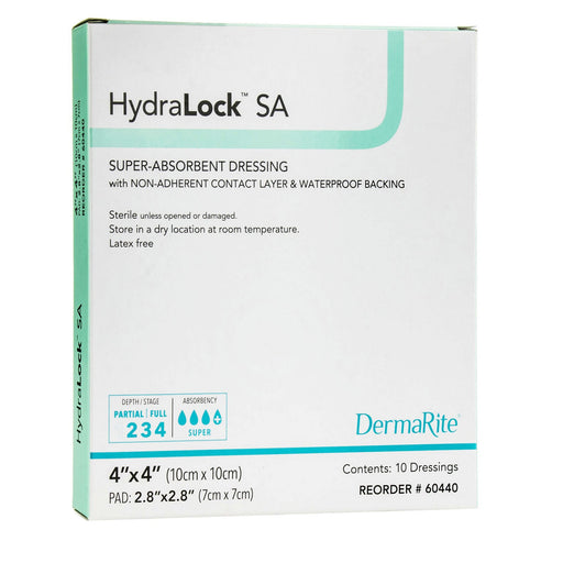 HydraLock™ SA 4 x 4 Super Absorbent Dressing - Box of 10 - Medical Supply Surplus
