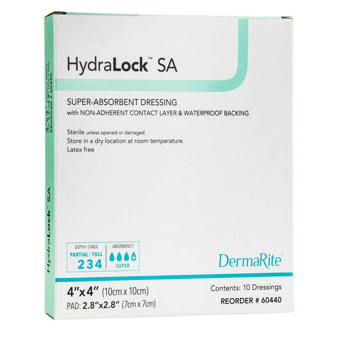HydraLock™ SA 4 x 4 Super Absorbent Dressing - Box of 10 - Medical Supply Surplus