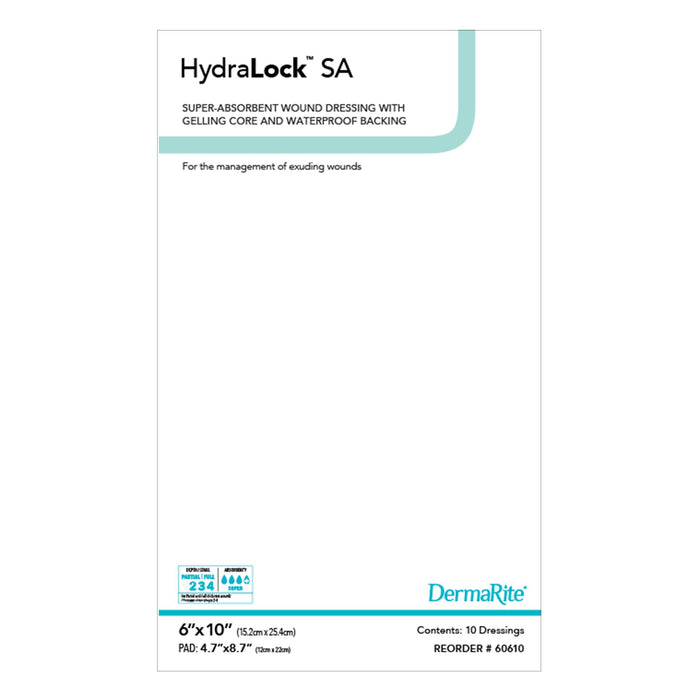 HydraLock™ SA 6 x 10 Super Absorbent Dressing - Box of 10 - Medical Supply Surplus