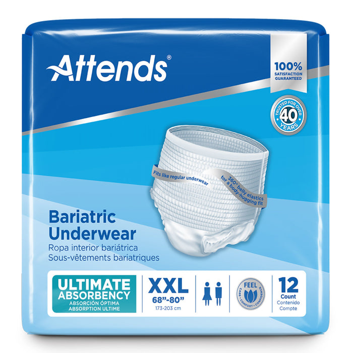 Attends® Bariatric Pull On Adult Underwear - 2XL Case of 48 - Medical Supply Surplus