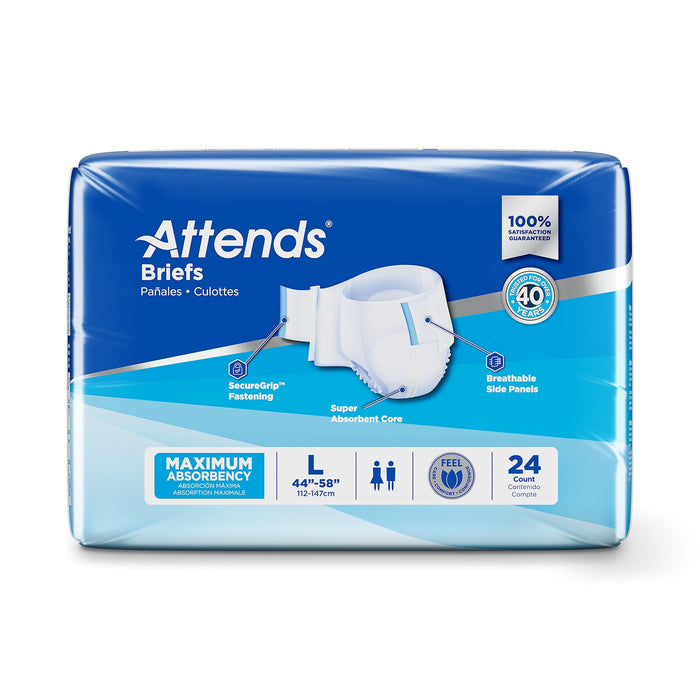 Attends® Brief Heavy Absorbency Incontinence Diaper - Large - Medical Supply Surplus