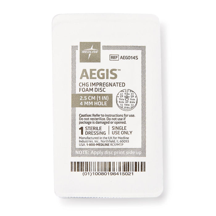 Aegis CHG-Impregnated Foam Disc 1" - Box of 10 - Medical Supply Surplus