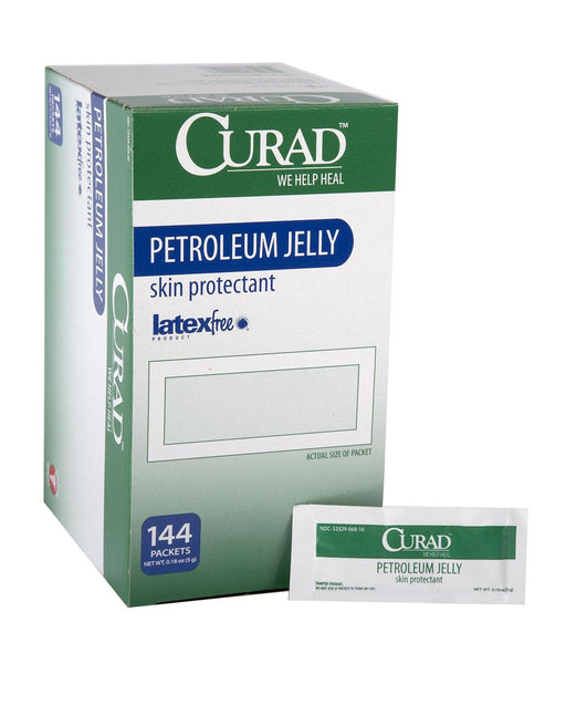 CURAD Petroleum Jelly Foil Packets - Box of 144 - Medical Supply Surplus