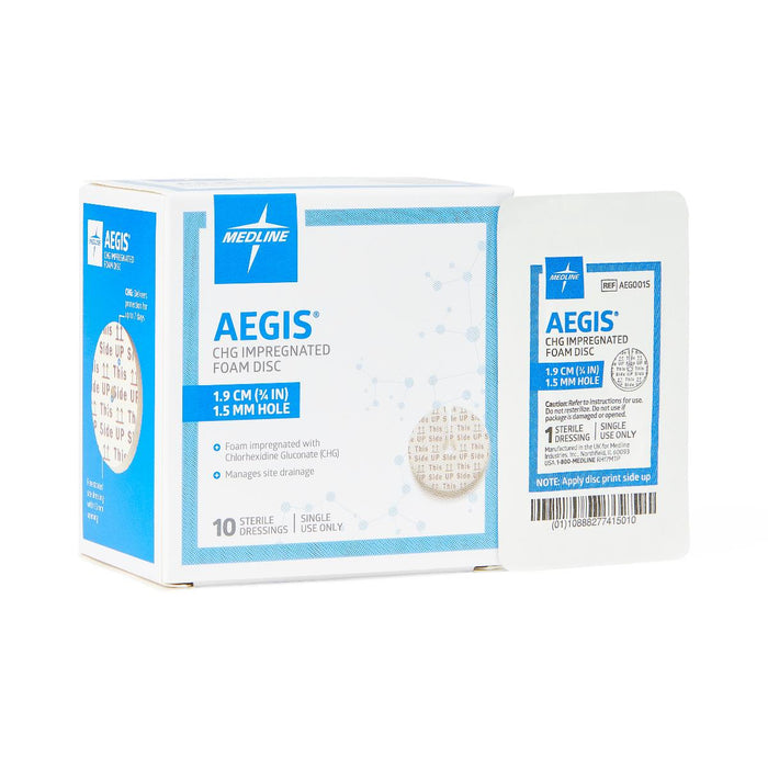 Aegis CHG-Impregnated Foam Disc AEG001S - Box of 10 - Medical Supply Surplus