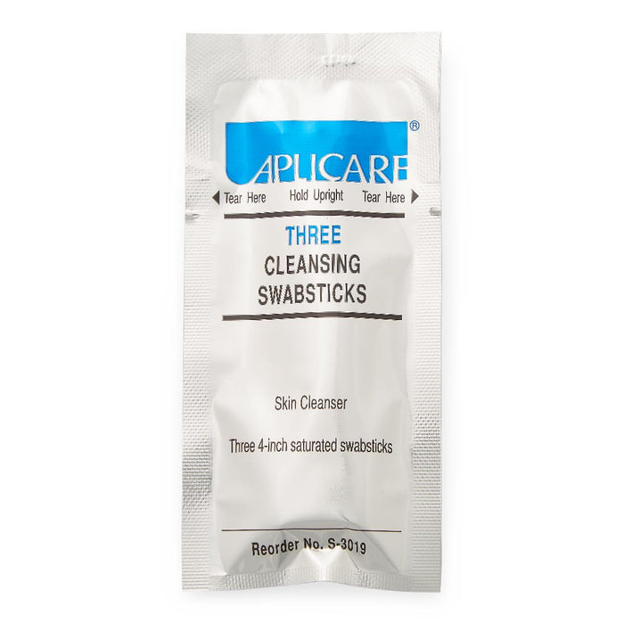 Aplicare Three Cleansing Swabsticks S-3019-5S - 500/Cs - Medical Supply Surplus